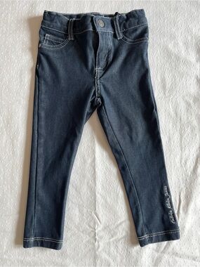 Calvin Klein Jeans Girls Dark Blue Stretch Jeggings Lightweight Denim Look, 2 yo